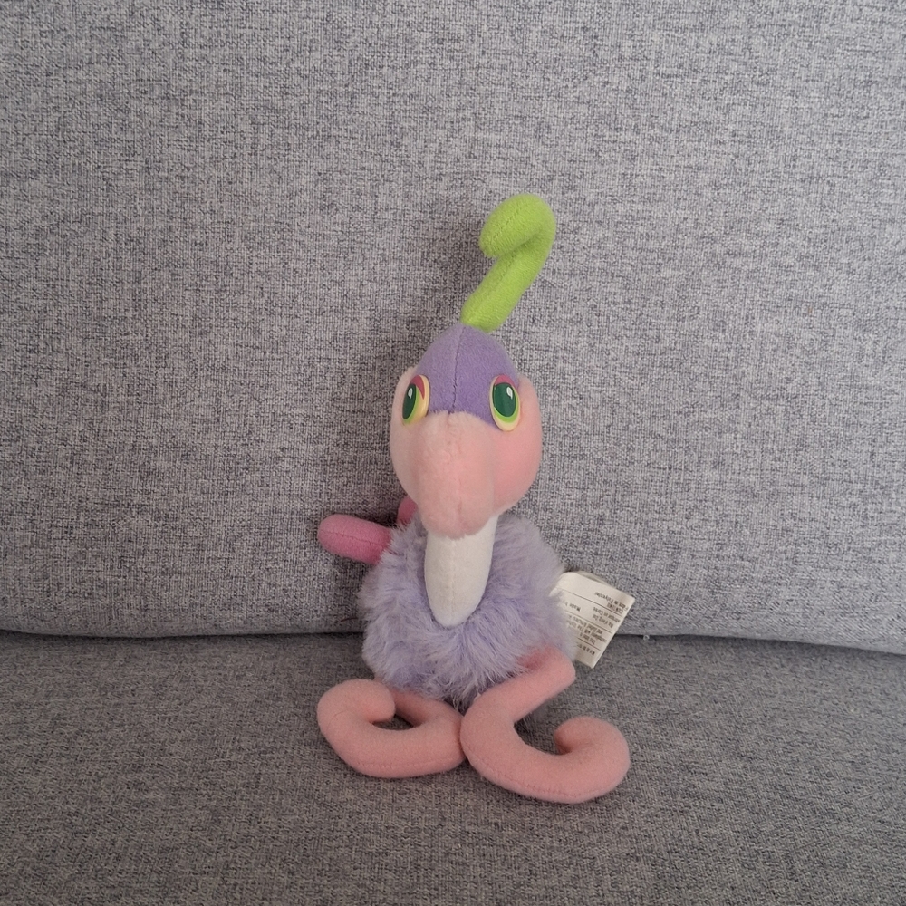 Vintage 1987 Mattel Hooks Plush Toy Pink Purple Bird Retro 80s Stuffed Animal